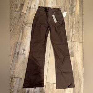 Tractr Brown Coated Jeans NWT Size 25